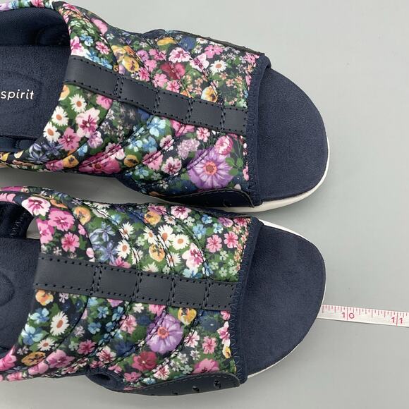 NEW Easy Spirit Women’s Traciee Floral Slide Sandals Dark Blue Size 6W - Picture 7 of 10